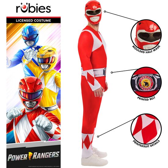 DISFRAZ POWER RANGERS ROJO MGM AD image 2