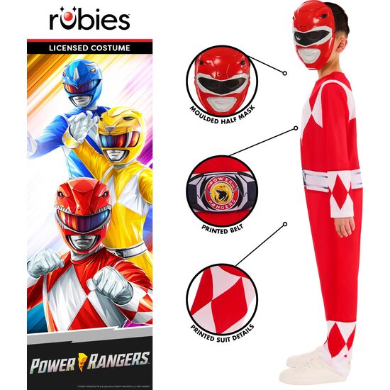 DISFRAZ POWER RANGERS ROJO MGM CL INF image 2