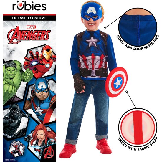 KIT DISFRAZ CAPITAN AMERICA INF image 2