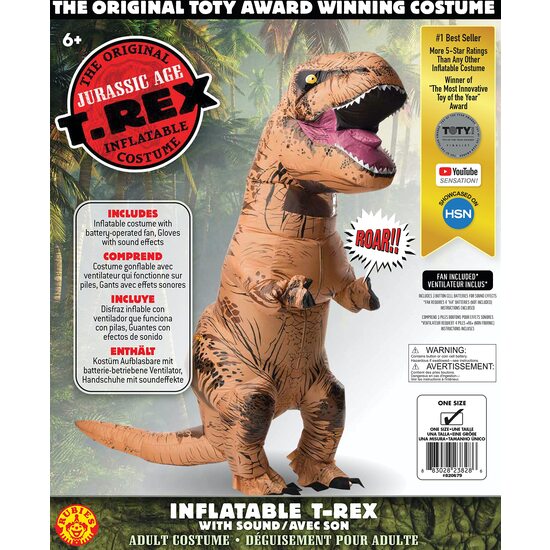 DISFRAZ HINCHABLE T-REX CON SONIDO AD image 1