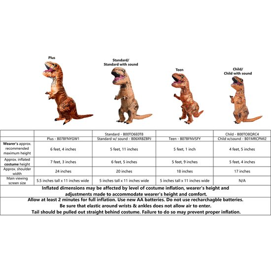 DISFRAZ HINCHABLE T-REX CON SONIDO AD image 2