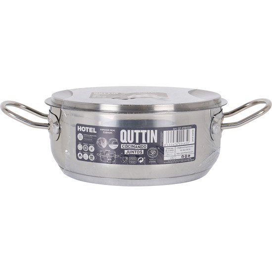 IND STEEL CASSEROLE+LID 20CM/0,8MM/2.5L HOTEL image 1