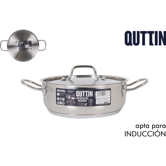 IND STEEL CASSEROLE+LID 22CM/0,8MM/3L HOTEL image 0