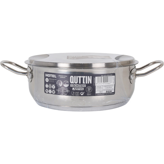 IND STEEL CASSEROLE+LID 22CM/0,8MM/3L HOTEL image 1