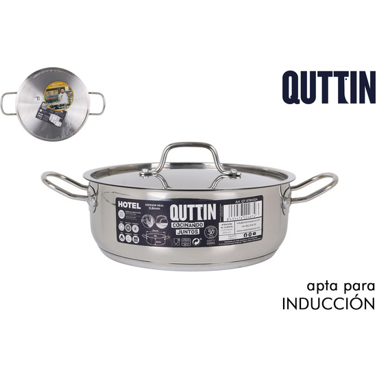 IND STEEL CASSEROLE+LID 24CM/0,8MM/4L HOTEL image 0