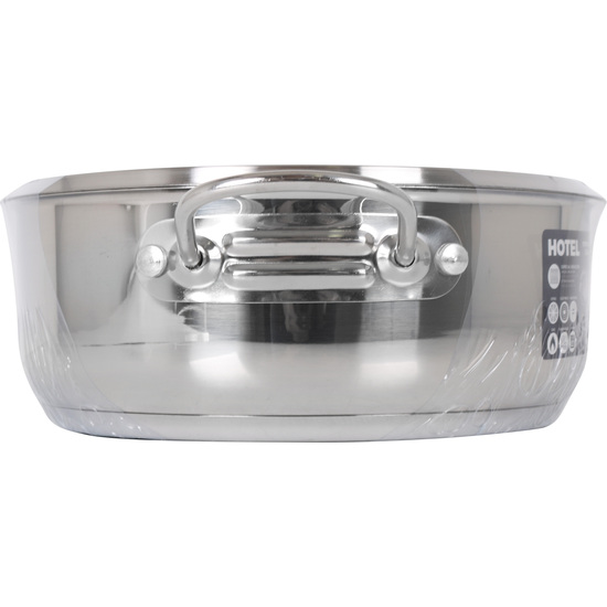 IND STEEL CASSEROLE+LID 24CM/0,8MM/4L HOTEL image 2