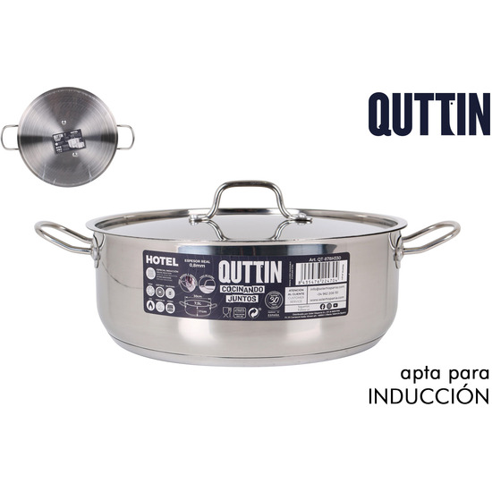 IND STEEL CASSEROLE+LID 30CM/0,8MM/7.5L HOTEL image 0