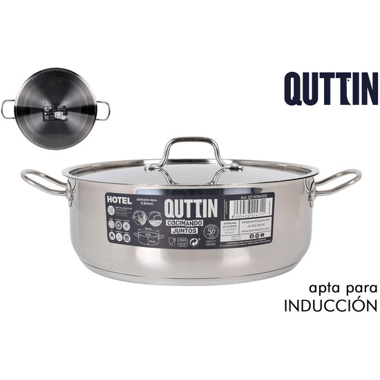 IND STEEL CASSEROLE+LID 32cm/0,8mm/9.5L HOTEL image 0