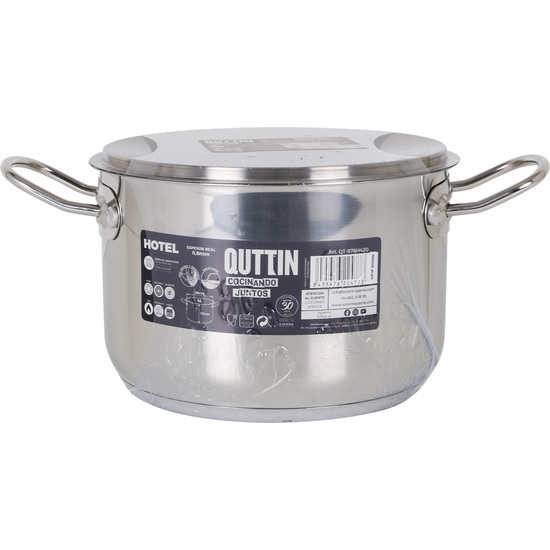 HIGH IND STEEL CASSEROLE+LID 20CM/0,8MM/4L image 1