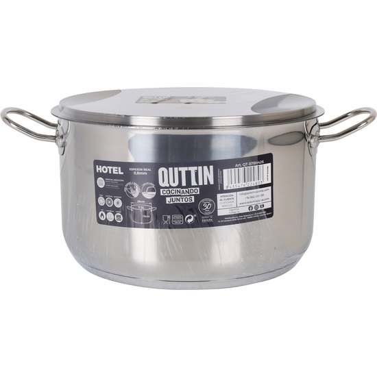 HIGH IND STEEL CASSEROLE+LID 26CM/0,8MM/7.5L image 1