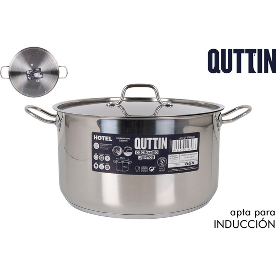 HIGH IND STEEL CASSEROLE+LID 30CM/0,8MM/12L image 0