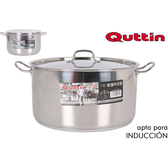 HIGH IND STEEL CASSEROLE+LID 34CM/0,8MM/16L image 0