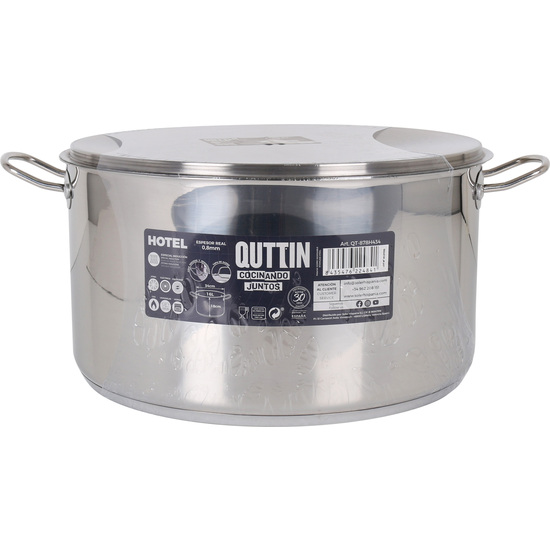 HIGH IND STEEL CASSEROLE+LID 34CM/0,8MM/16L image 1
