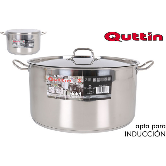 HIGH IND STEEL CASSEROLE+LID 36CM/0,8MM/19L image 0