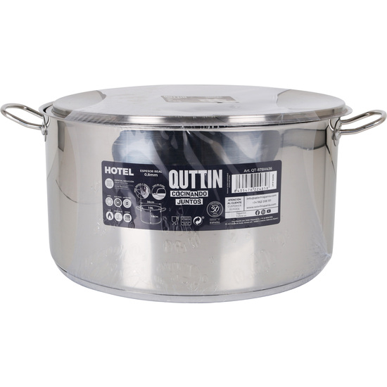 HIGH IND STEEL CASSEROLE+LID 36CM/0,8MM/19L image 1