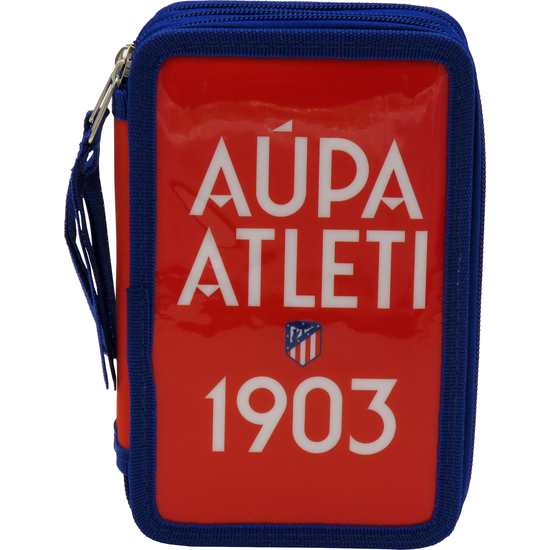 ATLÉTICO DE MADRID PLUMIER 3 PISOS CON MATERIAL ESCOLAR image 0