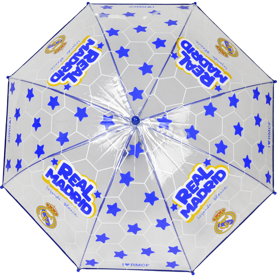REAL MADRID PARAGUAS MANUAL INFANTIL 48 CM TRANSPARENTE image 0