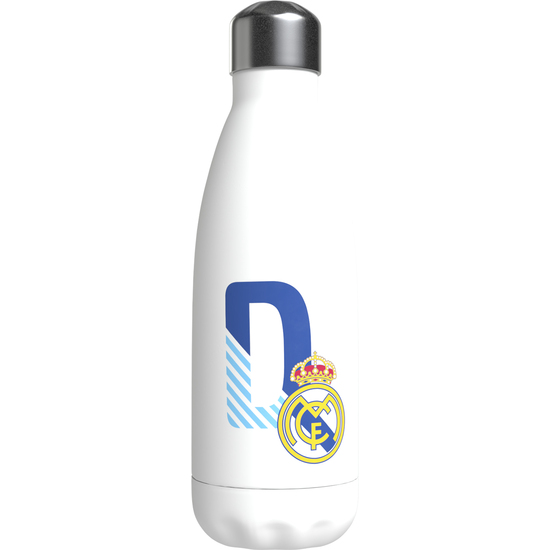 REAL MADRID BOTELLA PERSONALIZABLE BLANCA DE ACERO 550ML LETRA D image 0