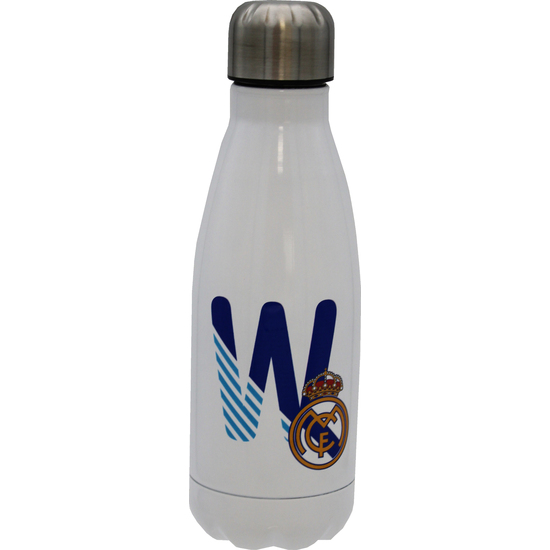 REAL MADRID BOTELLA PERSONALIZABLE BLANCA DE ACERO 550ML LETRA W image 0
