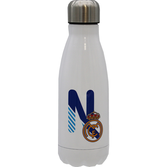 REAL MADRID BOTELLA PERSONALIZABLE BLANCA DE ACERO 550ML LETRA N image 0