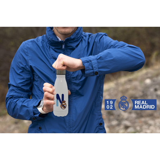 REAL MADRID BOTELLA PERSONALIZABLE BLANCA DE ACERO 550ML LETRA N image 2