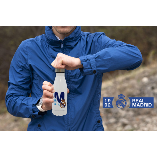 REAL MADRID BOTELLA PERSONALIZABLE BLANCA DE ACERO 550ML LETRA M image 2