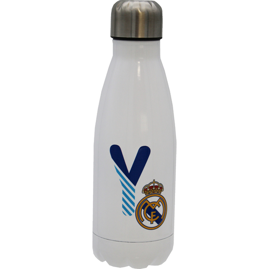 REAL MADRID BOTELLA PERSONALIZABLE BLANCA DE ACERO 550ML LETRA Y image 0