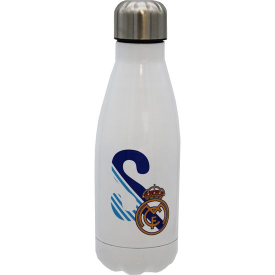 REAL MADRID BOTELLA PERSONALIZABLE BLANCA DE ACERO 550ML LETRA S image 0