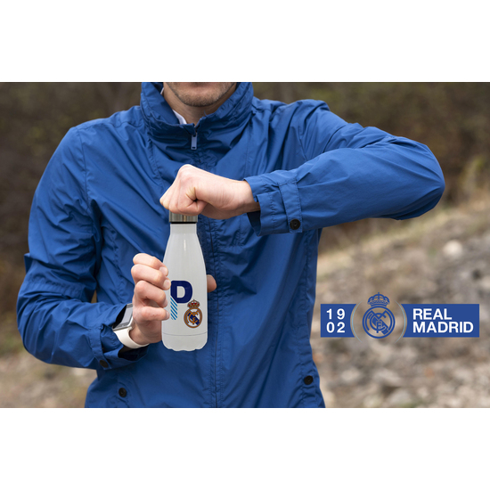 REAL MADRID BOTELLA PERSONALIZABLE BLANCA DE ACERO 550ML LETRA P image 2