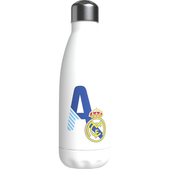 REAL MADRID BOTELLA PERSONALIZABLE BLANCA DE ACERO 550ML LETRA A image 0