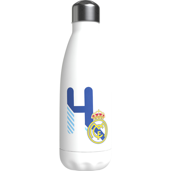 REAL MADRID BOTELLA PERSONALIZABLE BLANCA DE ACERO 550ML LETRA H image 0