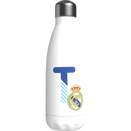 REAL MADRID BOTELLA PERSONALIZABLE BLANCA DE ACERO 550ML LETRA T image 0