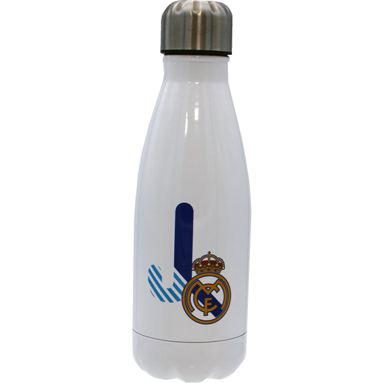 REAL MADRID BOTELLA PERSONALIZABLE BLANCA DE ACERO 550ML LETRA J image 0