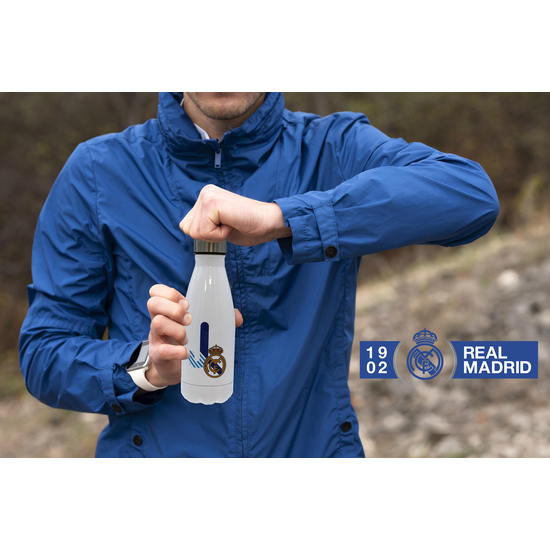 REAL MADRID BOTELLA PERSONALIZABLE BLANCA DE ACERO 550ML LETRA J image 2