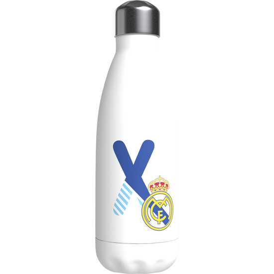 REAL MADRID BOTELLA PERSONALIZABLE BLANCA DE ACERO 550ML LETRA X image 0