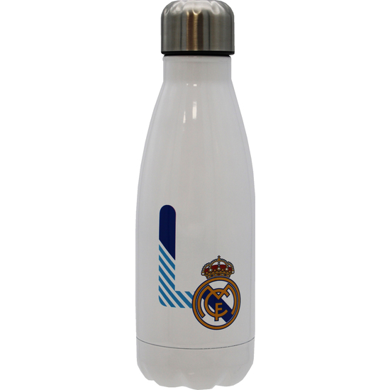 REAL MADRID BOTELLA PERSONALIZABLE BLANCA DE ACERO 550ML LETRA L image 0