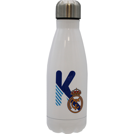 REAL MADRID BOTELLA PERSONALIZABLE BLANCA DE ACERO 550ML LETRA K image 0