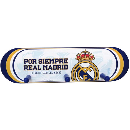 REAL MADRID PERCHERO DE PARED DE MADERA image 0