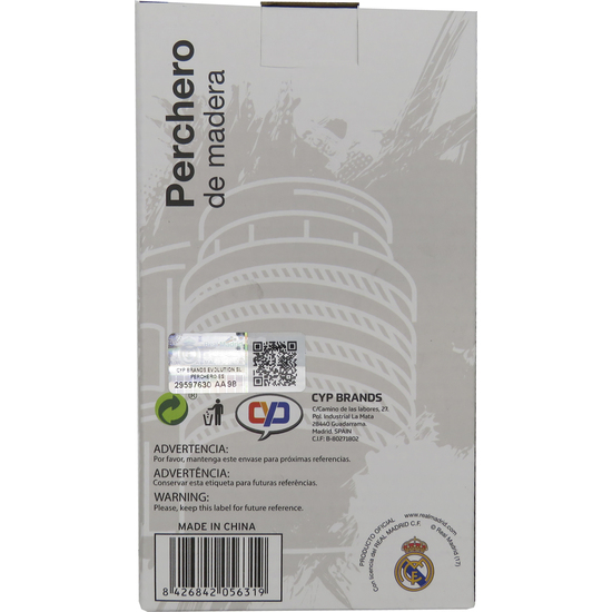 REAL MADRID GANCHO DE PARED DE MADERA image 3