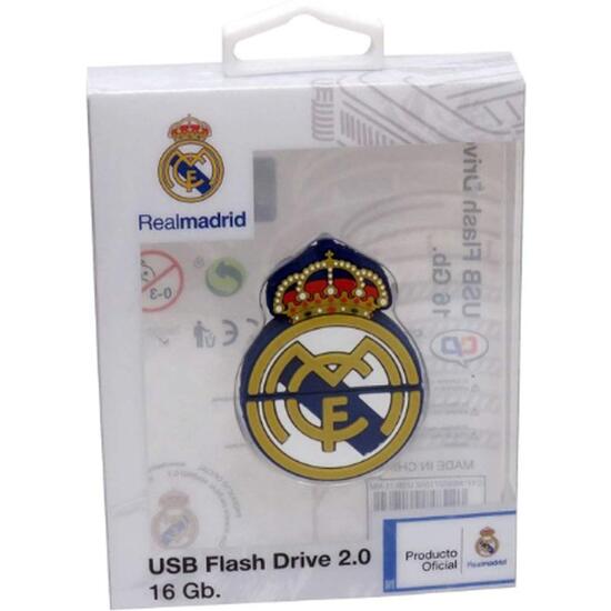 REAL MADRID PENDRIVE RUBBER 16GB ESCUDO image 0