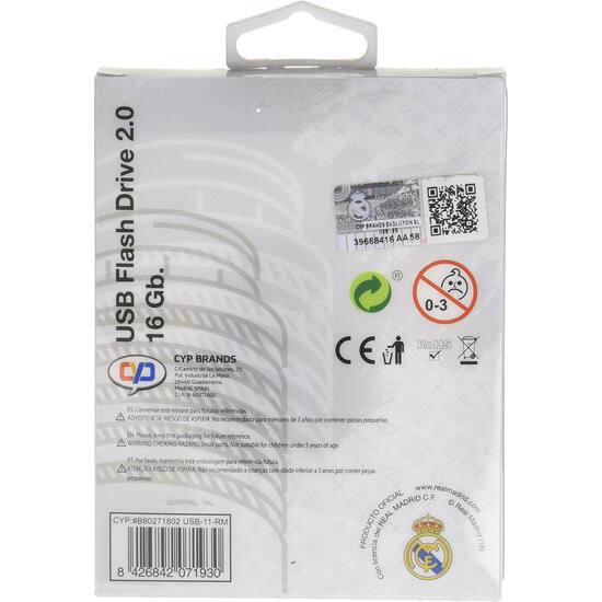 REAL MADRID PENDRIVE RUBBER 16GB ESCUDO image 2