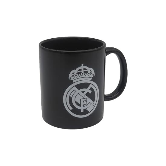 REAL MADRID TAZA CERÁMICA NEGRA CON ESCUDO BLANCO EN CAJA image 2