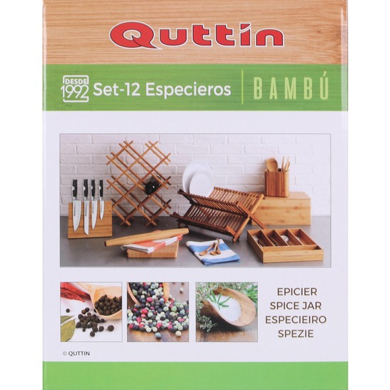 SET 12 ESPECIEROS SOPORTE BAMBU QUTTIN image 2