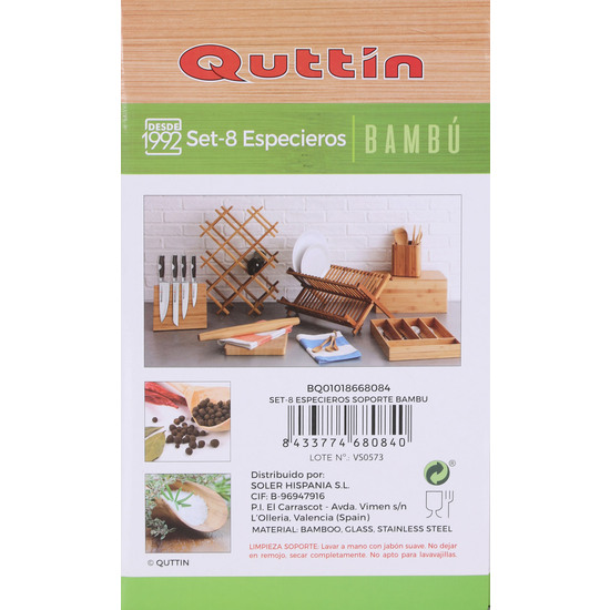 SET 8 ESPECIEROS SOPORTE BAMBU QUTTIN image 2