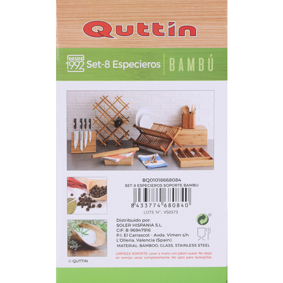 SET 8 ESPECIEROS SOPORTE BAMBU QUTTIN image 2