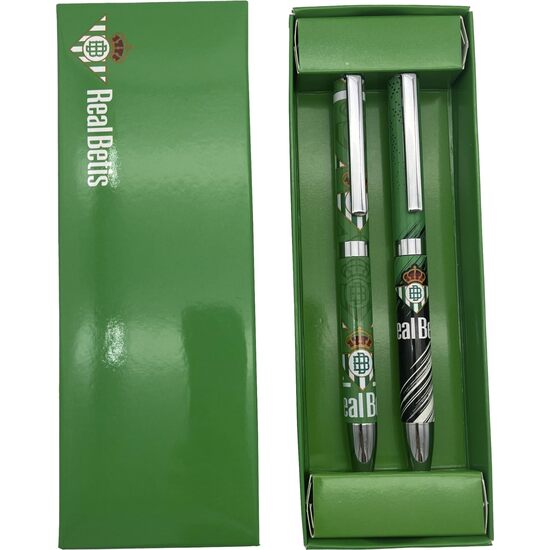 BETIS BALOMPIÉ SET DE DOS BOLÍGRAFOS METÁLICOS EN CAJA image 0