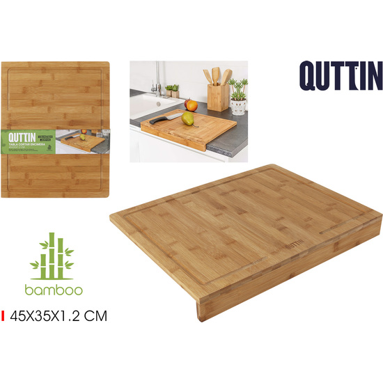 TABLA CORTAR BAMBU BORDE 45X35X12CM QUTTIN image 0