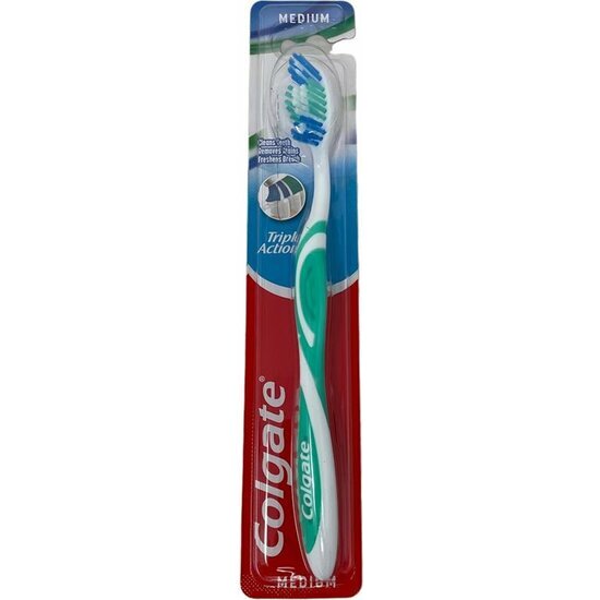 COLGATE TRIPLE ACTION ES UN CEPILLO DE DUREZA MEDIA image 0