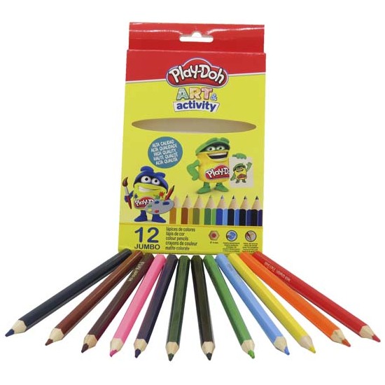 PLAY DOH 12 LÁPICES DE COLORES JUMBO EN CAJA image 1