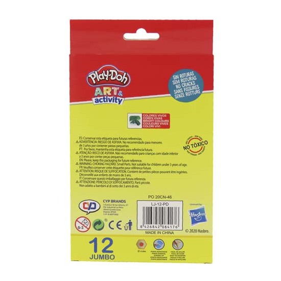 PLAY DOH 12 LÁPICES DE COLORES JUMBO EN CAJA image 3
